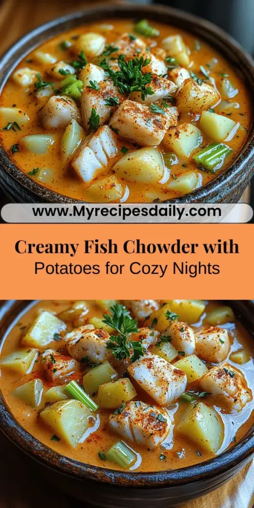 Warm up your evenings with this Luscious Creamy Fish Chowder with Potatoes, a heartwarming dish that combines delicate fish and hearty vegetables in a rich, creamy base. Featuring fresh, high-quality ingredients like cod or haddock, Yukon Gold potatoes, and aromatic herbs, this chowder is not just comforting but also nutritious. Perfect for cozy family dinners or gatherings, it’s a versatile recipe that can be customized to suit your taste. Get ready to enjoy this delightful bowl of goodness that embodies home cooking!