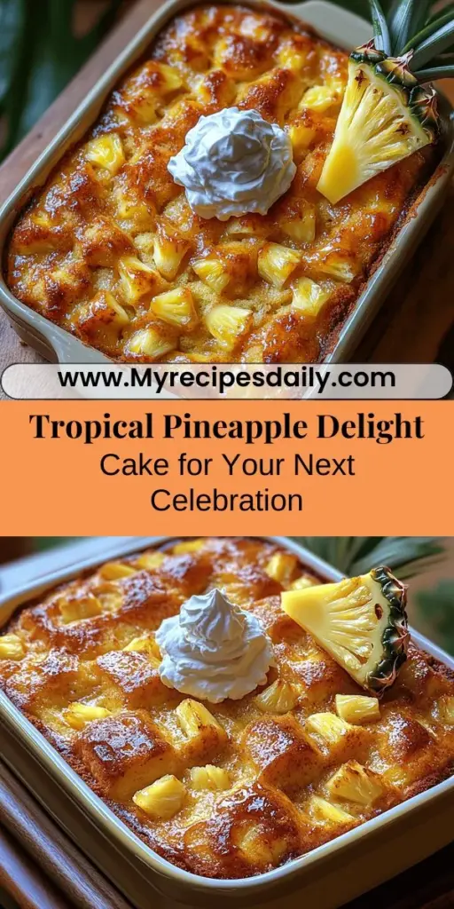 Indulge in a slice of Pineapple Delight Cake, a tropical treat that combines the sweet tang of pineapple with rich vanilla flavors. Ideal for bakers of any skill level, this simple recipe results in a light, moist cake perfect for celebrations or casual gatherings. With easy-to-follow steps and quality ingredients, you can create a stunning dessert that transports you to sun-soaked beaches. Elevate your baking game with this delicious and delightful cake today!