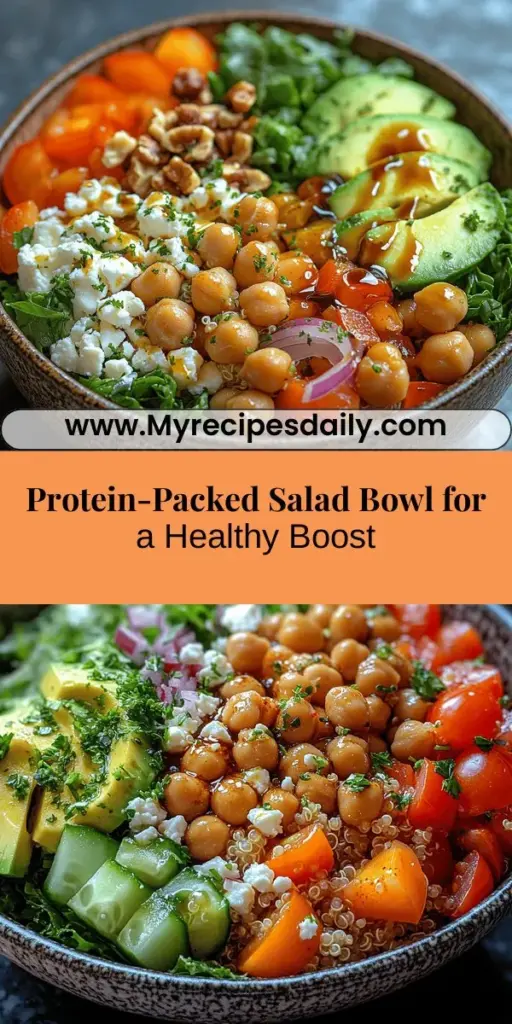 Discover the ultimate Satisfying Protein-Packed Salad Bowl that's not only nutritious but also bursting with flavor. This vibrant dish features protein-rich ingredients like chickpeas and quinoa, along with a colorful mix of fresh vegetables, creamy avocado, and optional feta cheese. Perfect for any dietary preference, this salad is a balanced meal that keeps you energized and satisfied. Learn how to prep, assemble, and customize it for your tastes, ensuring every bite is a healthy delight. Enjoy the benefits of whole foods while treating your taste buds!