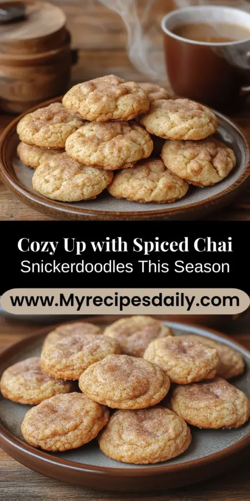 Discover a cozy twist on a classic favorite with Spiced Chai Snickerdoodles. These delightful cookies blend the soft, chewy texture of traditional snickerdoodles with the aromatic warmth of chai spices like cinnamon, ginger, and cardamom. Perfect for chilly evenings, holiday gatherings, or just to indulge in at home, they promise to elevate your baking game. Enjoy them with a cup of tea or customize with fun mix-ins for a unique treat. Happy baking!