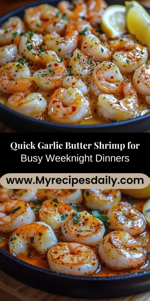 Discover the deliciousness of Quick & Zesty Garlic Butter Shrimp, a perfect go-to for busy weeknights! This dish combines fresh shrimp with rich butter, aromatic garlic, and a splash of lemon for a burst of flavor. In just a few minutes, you can create a sophisticated meal that pairs well with pasta, rice, or crusty bread. Impress your family and friends with this easy yet indulgent recipe that is simple to prepare and packed with nutrients. Enjoy!