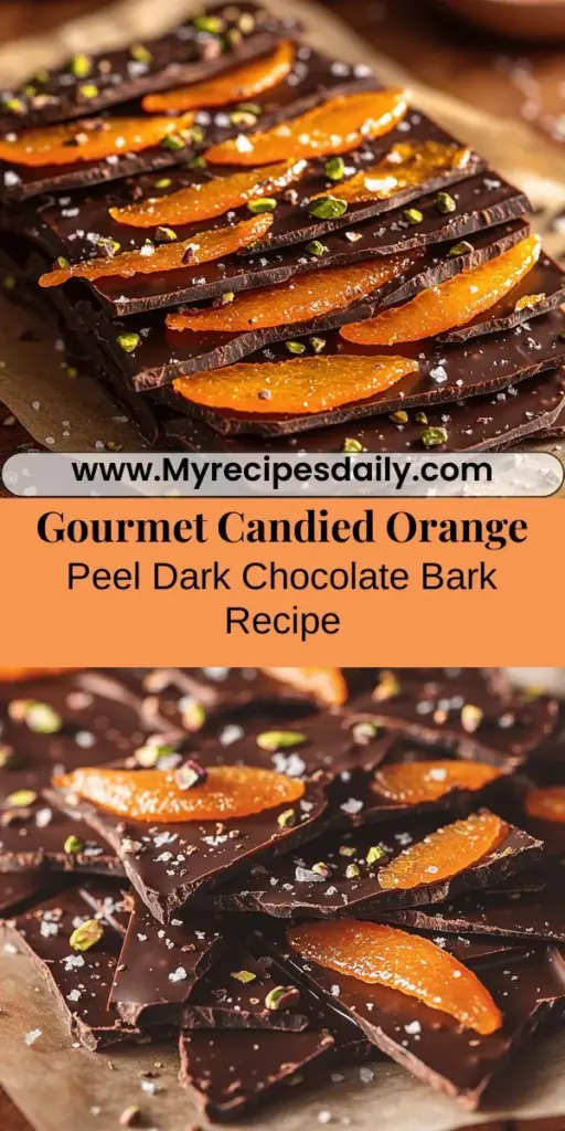 Discover the exquisite taste of Candied Orange Peel Dark Chocolate Bark, a gourmet treat that combines the zesty brightness of fresh oranges with the rich depth of dark chocolate. Perfect for gifting or indulging, this easy recipe transforms simple ingredients into a visually stunning dessert. Enjoy a delightful mix of flavors and textures that will impress your friends and family, while also satisfying your sweet cravings. Follow along for a step-by-step guide to creating this delectable bark at home!