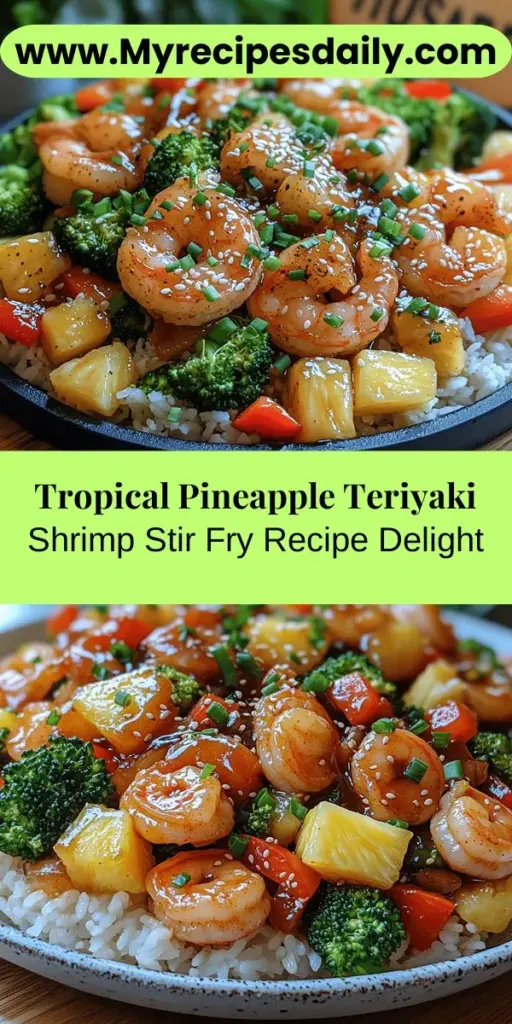 Dive into the vibrant flavors of Tropical Bliss: Pineapple Teriyaki Shrimp Stir Fry! This easy-to-make dish combines succulent shrimp, crisp vegetables, and sweet pineapple, all enveloped in a savory teriyaki sauce. Perfect for weeknight dinners or special occasions, it’s not just delicious but also packed with nutrients. Enjoy a feast for the eyes and palate, and feel free to customize it with your favorite veggies. Get ready to savor a tropical getaway on your plate!