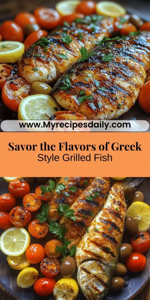 Discover the essence of Mediterranean cuisine with this Greek Style Grilled Fish recipe. Highlighting fresh, vibrant ingredients like snapper, sea bass, or dorade, the dish celebrates the flavors of garlic, lemon, and aromatic herbs. Grilling imparts a delightful smoky taste while olive oil adds richness. Ideal for summer gatherings, this dish not only delights the palate but also offers health benefits. Dive into the heart of Mediterranean cooking and enjoy a flavorful feast perfect for sharing!