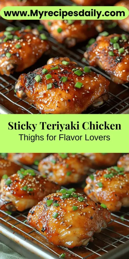Discover the deliciously simple recipe for Sweet & Savory Sticky Teriyaki Chicken Thighs, a flavorful dish that elevates a beloved classic. This dish features juicy chicken thighs marinated in a rich blend of soy sauce, sugar, mirin, and aromatic ginger and garlic. Perfect for cooks of all experience levels, the recipe guides you through marinating, baking, and creating a sticky glaze that will impress your family and friends. Enjoy a satisfying meal that's both comforting and full of flavor.