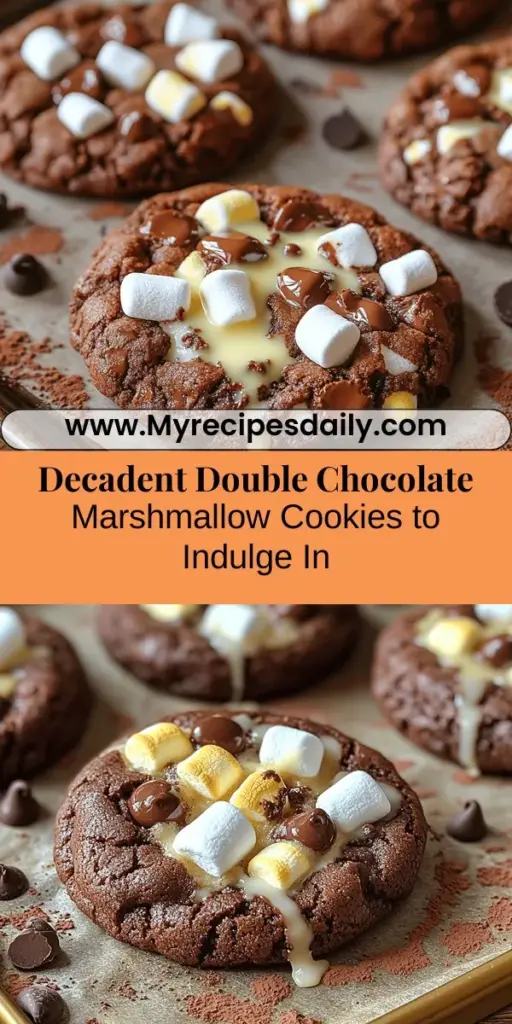 Indulge in the rich, gooey goodness of Double Chocolate Marshmallow Cookies! This recipe combines soft, fudgy chocolate cookies with melted mini marshmallows for a delightful twist. With easy-to-follow steps, you'll master the art of cookie making while creating delicious treats perfect for any occasion. Each bite is a sweet surprise, making them a favorite for chocolate lovers. Enjoy them warm with milk or transform them into irresistible ice cream sandwiches. Dive into baking bliss today!