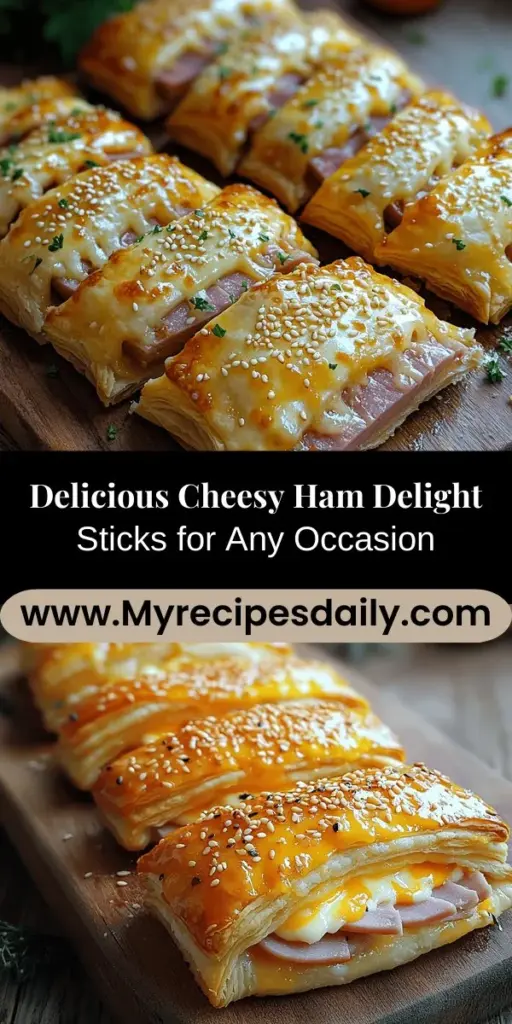 Discover the deliciously easy recipe for Cheesy Ham Delight Sticks, the perfect appetizer for any occasion. These savory sticks combine creamy cheese and diced ham wrapped in flaky puff pastry, creating an irresistible treat. Quick to make and versatile, customize the fillings to suit your taste with fresh herbs or spicy ingredients. Ideal for gatherings or a cozy night in, these cheesy delights are bound to impress your guests and satisfy any craving.