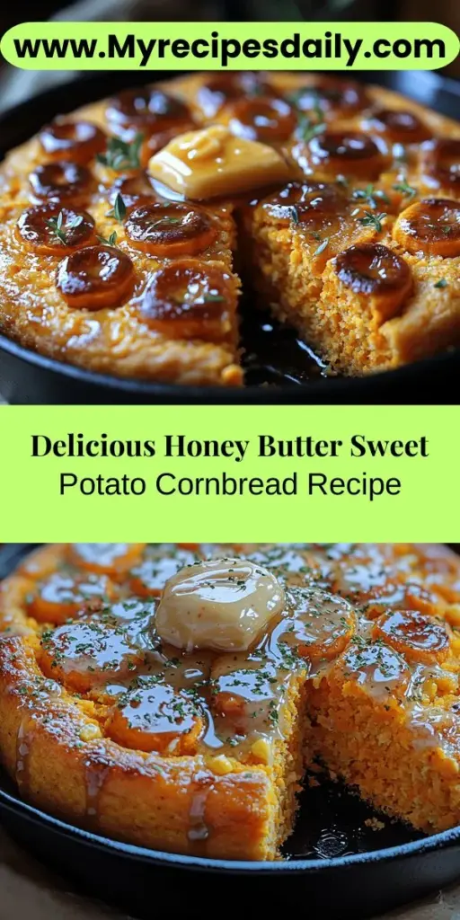Discover the mouthwatering world of Honey Butter Sweet Potato Cornbread, a delicious blend of sweet potatoes and traditional cornbread. This recipe is perfect for any occasion, whether it's a cozy family dinner or a festive gathering. With its rich flavors and soft texture enhanced by honey butter, this cornbread will become a favorite in your kitchen. Perfect when served warm or at room temperature, it's delightful with chili or enjoyed as a sweet snack. Don’t miss out on this irresistible treat!