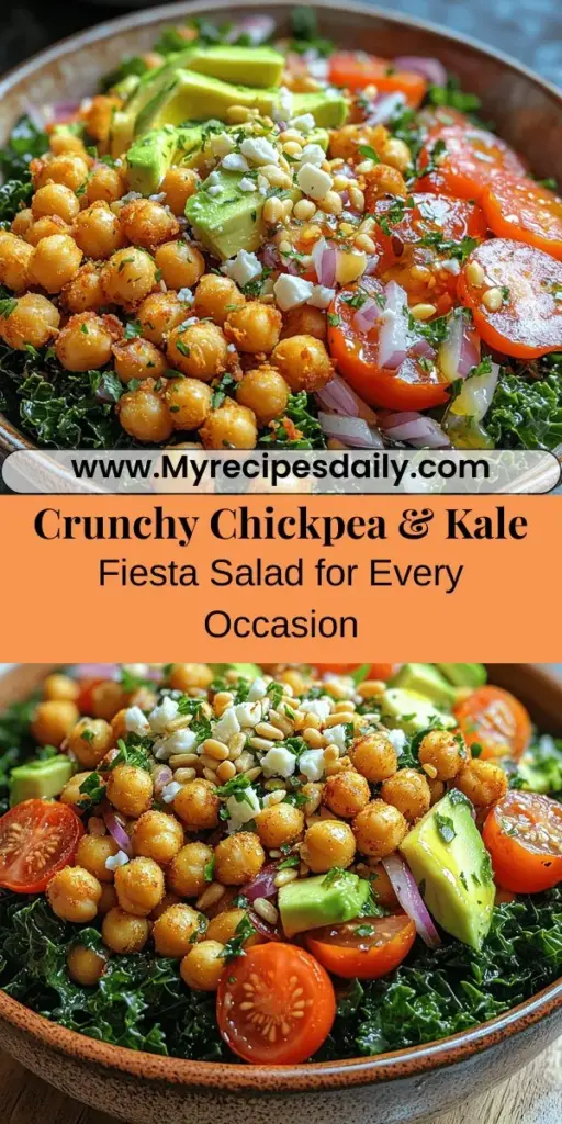Discover the delicious and nutritious Crunchy Chickpea & Kale Fiesta Salad, a vibrant blend perfect for any occasion. This colorful dish combines earthy kale with crispy roasted chickpeas, creamy avocado, and fresh veggies, making it a satisfying and healthy meal. With easy preparation steps and versatile options, it’s ideal for lunch, potlucks, or meal prep. Dive into this recipe today and enjoy a flavorful way to boost your well-being!