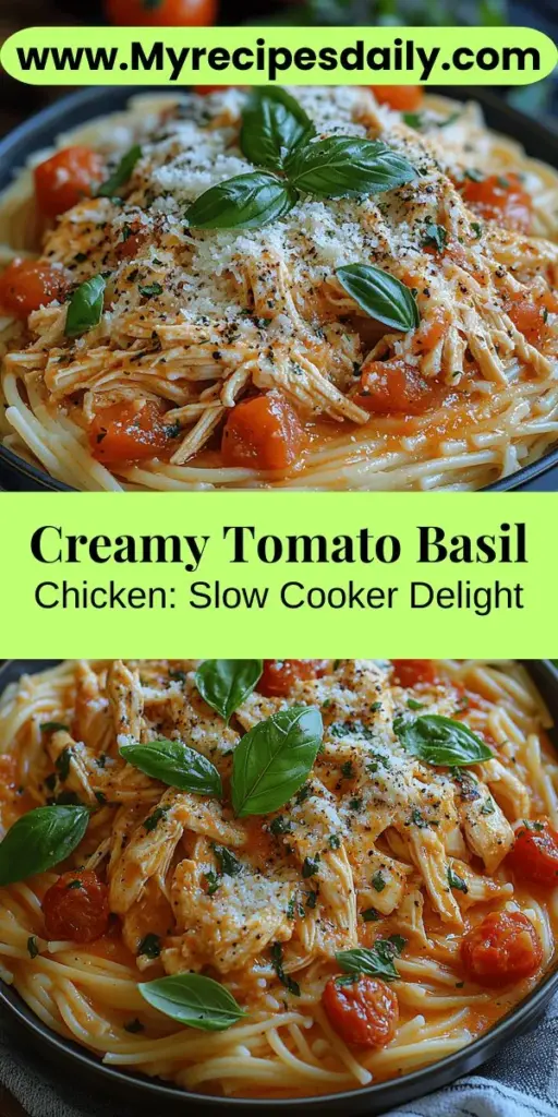 Discover the comforting flavors of Slow Cooker Creamy Tomato Basil Chicken, a dish that turns mealtime into a cozy experience. This recipe features tender chicken simmered in a rich, creamy tomato sauce infused with aromatic herbs. Perfect for busy days, simply combine all ingredients in the slow cooker for a hassle-free dinner that’s ready when you are. Elevate with fresh basil and Parmesan for an unforgettable taste that will delight your family. Perfect for pasta or rice, this dish transforms ordinary nights into something special.