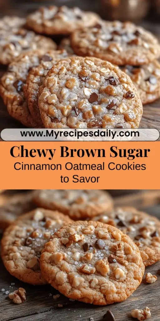 Indulge in the heartwarming delight of chewy brown sugar cinnamon oatmeal cookies! This recipe blends rich brown sugar and aromatic cinnamon to create cookies that are not only delicious but also slightly wholesome with the inclusion of old-fashioned oats. Perfect for any occasion, from cozy afternoons to festive gatherings, these cookies are easy to make, ensuring a rewarding baking experience for everyone. Share them with loved ones or enjoy a quiet moment with a cup of tea. Dive into this irresistible treat today!