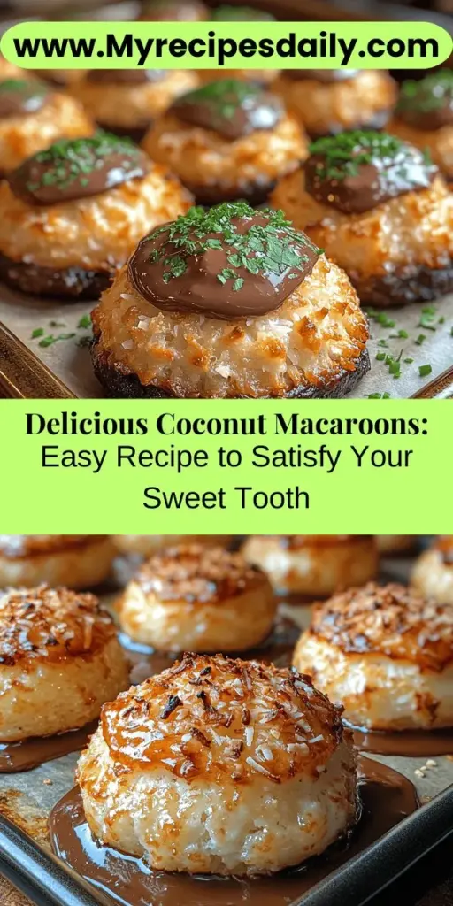 Discover the joy of baking with this simple and delightful coconut macaroons recipe. These chewy treats are not only easy to make, but they're also naturally gluten-free, making them perfect for various dietary preferences. With just a few ingredients, you can whip up a batch that’s perfect for any occasion—whether it's a holiday gathering or a cozy afternoon snack. Enhance them by dipping in chocolate for a decadent twist. Dive into the world of coconut macaroons and enjoy a sweet escape!