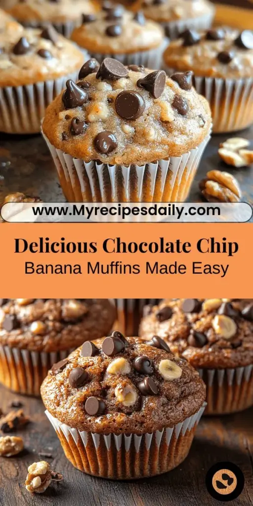 Indulge in the comforting joy of homemade Heavenly Chocolate Chip Banana Muffins. This delightful recipe combines ripe bananas with rich chocolate chips for a treat that's not only delicious but also nutritious. Bursting with flavor and featuring a moist texture, these muffins are perfect for breakfast, snacks, or light desserts. Plus, they offer health benefits thanks to the potassium-rich bananas and healthy fats from coconut oil. Enjoy the sweet aroma and satisfying taste, and make them your go-to baking project!