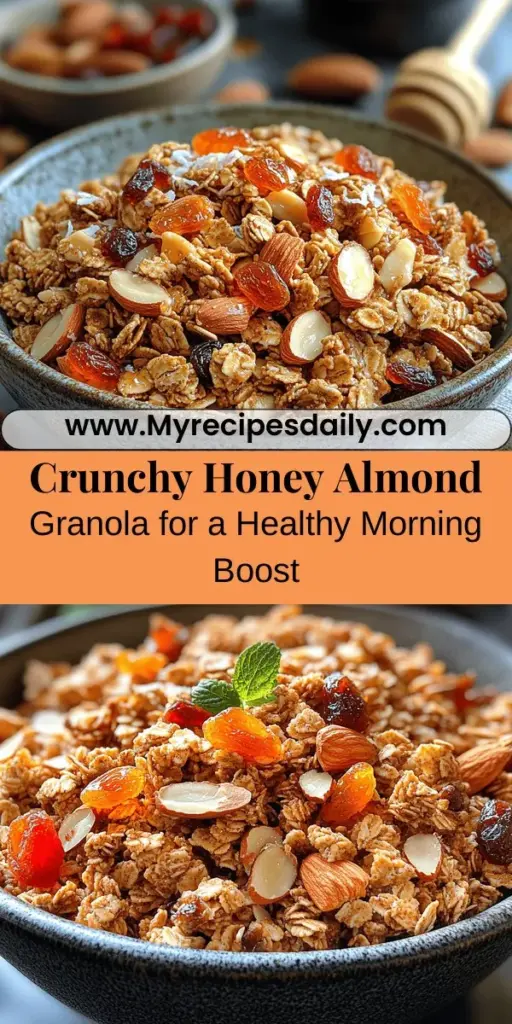 Start your mornings right with crunchy, homemade honey almond granola that’s as nutritious as it is delicious! This recipe combines rolled oats, almonds, coconut, and a hint of honey for a perfect blend of flavors and textures. Easy to customize for dietary preferences, homemade granola ensures you know exactly what’s going into your breakfast. Enjoy it on yogurt, mix it into smoothies, or simply snack on it for a wholesome, satisfying treat. Discover how to make this delightful granola today!