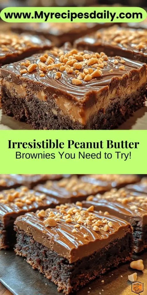 Discover the magic of peanut butter brownies with this irresistible recipe that combines the richness of chocolate with the creamy goodness of peanut butter. Perfect for any occasion, these brownies offer a delightful contrast of flavors and textures that will leave everyone craving more. From decadent chocolate to luscious peanut butter swirls, learn how to create these mouthwatering treats that are sure to impress family and friends. Experience the joy of baking and indulge in a sweet treat!