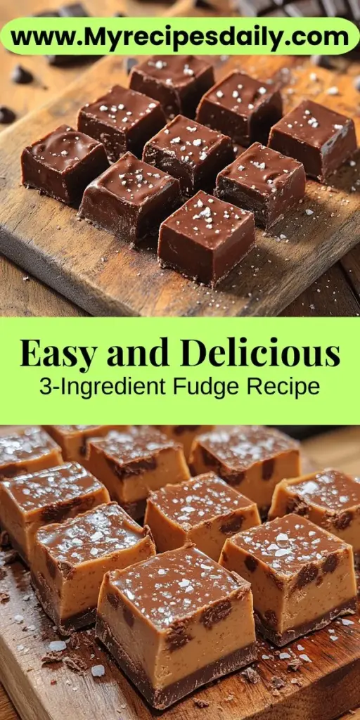 Discover the magic of homemade fudge with this simple 3-Ingredient Creamy Fudge recipe! Perfect for any occasion, this delightful treat combines chocolate chips, sweetened condensed milk, and unsalted butter for a melt-in-your-mouth experience. Whether you’re a novice in the kitchen or a seasoned baker, this easy-to-follow guide ensures delicious results every time. Customize it with your favorite mix-ins or toppings and savor the joy of creating a sweet indulgence that everyone will love. Treat yourself or share with friends and family!