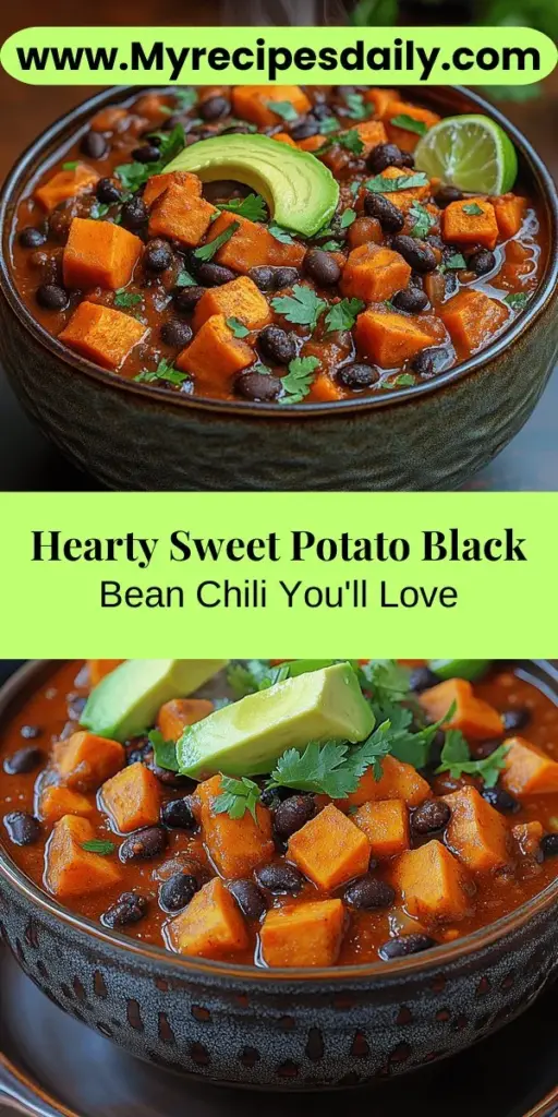 Discover the hearty and nutritious Sweet Potato Black Bean Chili, a perfect dish for cozy nights or gatherings. This vegetarian and vegan-friendly recipe combines the sweetness of sweet potatoes with protein-packed black beans, creating a comfort food that’s both satisfying and wholesome. Bursting with flavor from a blend of spices like cumin and smoked paprika, this chili is not only delicious but also rich in essential nutrients. Perfect for meal prepping, it can be enjoyed on its own or served with toppings like avocado and cilantro. Try this vibrant chili for a healthy, hearty meal everyone will love!