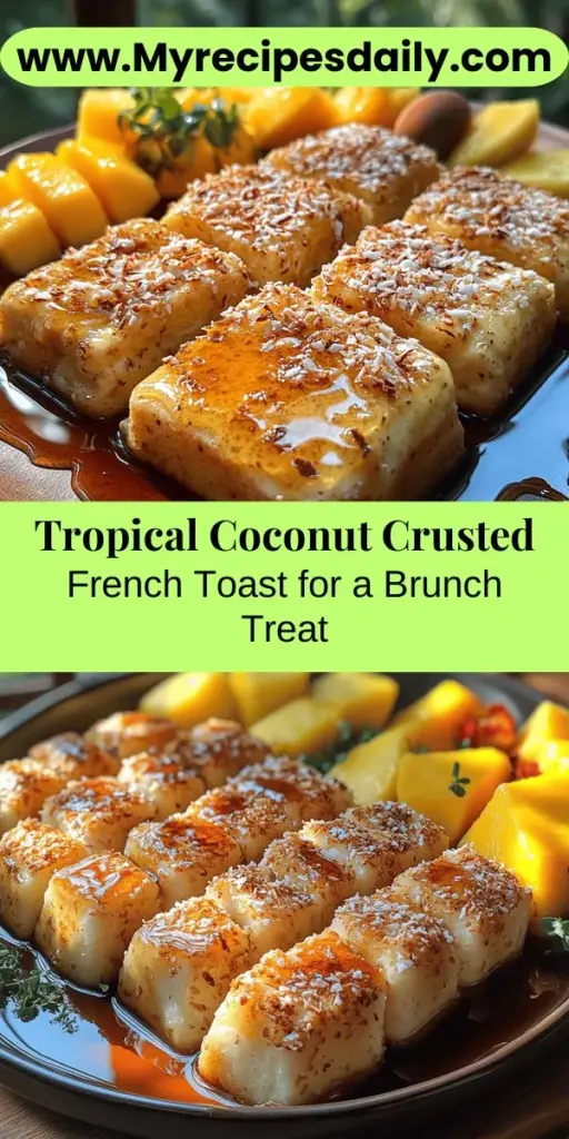 Transform your breakfast routine with Coconut Crusted French Toast Delight, a tropical twist on a classic favorite. This recipe features thick slices of brioche or challah, soaked in a creamy batter and encrusted with crunchy coconut flakes for a delightful contrast of textures. Perfect for brunch gatherings or a special morning treat, this dish is both indulgent and versatile. Pair with maple syrup and fresh tropical fruits for a visually stunning and delicious meal that brings sunshine to your table.