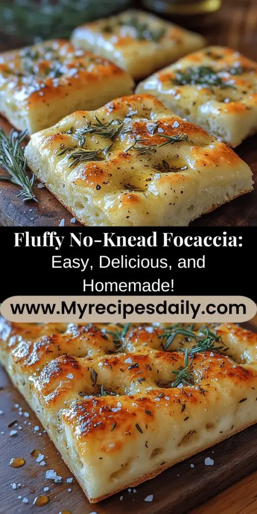 Dive into the world of homemade bread with this fluffy, flavorful no-knead focaccia recipe. Perfect for bakers of all levels, this simple method requires no extensive kneading, yet delivers an incredible texture and taste. Discover an easy step-by-step guide including essential ingredients, shaping techniques, and delicious topping variations. Enjoy fresh focaccia as a snack, sandwich base, or side dish, and fill your home with the enticing aroma of baking bread. Try it today!