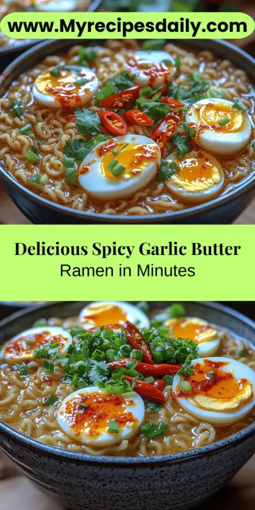Discover the deliciousness of Spicy Garlic Butter Ramen, a flavor-packed twist on the classic noodle dish. This recipe combines creamy butter, vibrant garlic, and spicy chili paste for a quick and satisfying meal that’s perfect for busy weeknights. Using instant ramen, you can have this culinary delight ready in minutes. Explore tips on ingredient choices, customization options, and garnishing ideas to elevate your ramen experience. Enjoy the comfort and warmth of homemade ramen anytime!