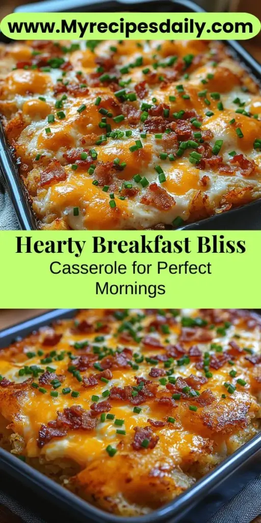 Start your day on a delicious note with the Breakfast Bliss Casserole, a hearty dish perfect for any gathering or lazy morning. This versatile recipe combines fluffy eggs, crispy bacon, and golden hash browns enveloped in a creamy cheddar cheese sauce. Easy to prepare and customizable, it caters to various tastes and dietary needs. Follow our step-by-step guide to create a delightful breakfast everyone will love, making your mornings both tasty and enjoyable.