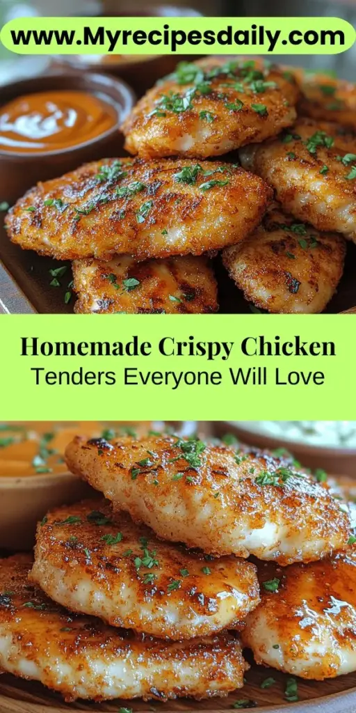 Discover the joy of making crispy chicken tenders at home with this simple recipe! These tenders are a perfect blend of crunchy and juicy, and a hit with everyone, young and old. Using boneless, skinless chicken breasts marinated in buttermilk infuses flavor and tenderness, while a blend of spices and Panko breadcrumbs delivers that irresistible crunch. Serve them with your favorite dipping sauces or as part of a hearty meal. Elevate your cooking game and impress your family and friends with these delicious homemade chicken tenders!