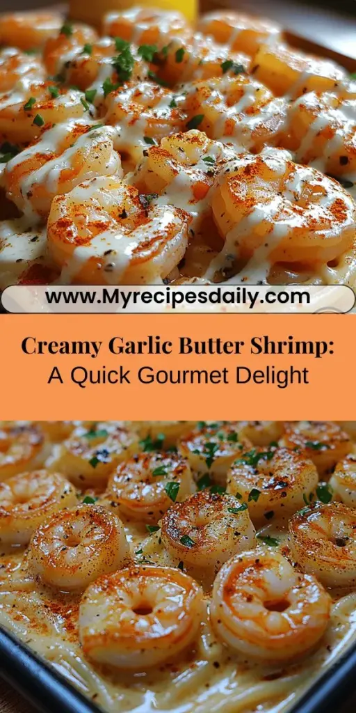 Dive into the deliciousness of Creamy Garlic Butter Shrimp! This dish elevates shrimp with a rich, buttery garlic sauce that’s indulgent yet easy to make. Perfect for a family dinner or an elegant gathering, it pairs beautifully with rice or pasta. Using fresh ingredients like large shrimp, garlic, and heavy cream, you'll create a meal that’s not only satisfying but also packed with flavor. Enjoy this comforting dish that comes together in just minutes!