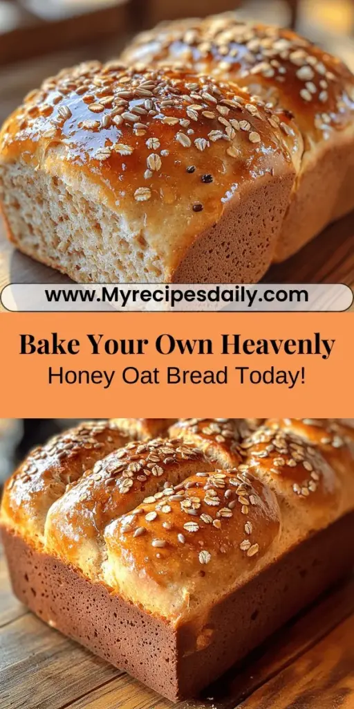 Discover the joy of baking with Heavenly Honey Oat Bread, a wholesome and delicious recipe that fills your kitchen with warmth. This delightful loaf combines whole wheat flour, oats, and honey for a naturally sweetened treat that’s perfect for any meal or snack. With easy-to-follow instructions, even beginner bakers can master the art of homemade bread. Enjoy the nutty flavors and soft texture while nourishing your body with every slice. Experience the comfort of baking and the satisfaction of sharing this healthy bread with loved ones.