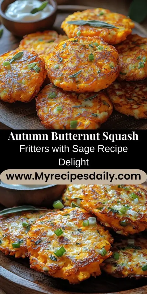 Experience the flavors of fall with these Autumn Harvest Butternut Squash Fritters with Sage. Perfectly crispy on the outside and tender on the inside, these fritters highlight the sweet, nutty essence of butternut squash paired with aromatic sage and rich Parmesan cheese. Ideal as a snack, side dish, or light main course, these versatile fritters are easy to make and a delightful way to celebrate seasonal ingredients. Enjoy them with your favorite dipping sauce for a cozy autumn treat.
