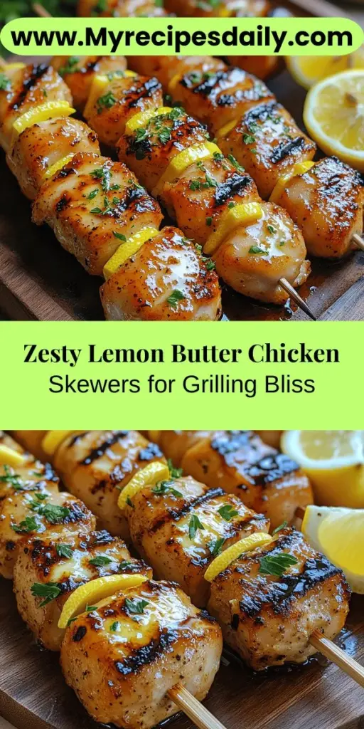 Discover the joy of grilling with these Zesty Lemon Butter Chicken Skewers! Perfect for summer gatherings, this recipe combines succulent chicken thighs marinated in a delightful blend of fresh lemon, butter, garlic, and herbs. Easy to prepare, each skewer bursts with flavor, making it a hit with family and friends. Whether grilled outdoors or in a pan, these skewers are sure to elevate your next cookout. Enjoy a delicious meal and create lasting memories!