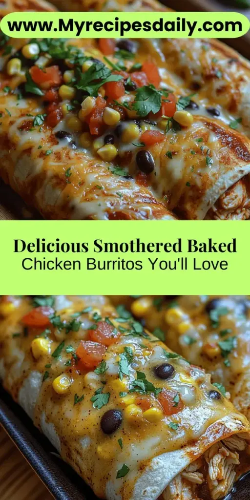 Dive into the delicious world of Smothered Baked Chicken Burritos with this easy recipe! Perfect for family dinners or gatherings, these burritos are packed with flavor and can be customized to suit any palate. Featuring tender rotisserie chicken, black beans, corn, and a rich smothering sauce, each bite is a delightful combination of textures. Follow our step-by-step guide to create a satisfying meal that’s sure to impress! Enjoy the journey of cooking and savor the rewards.