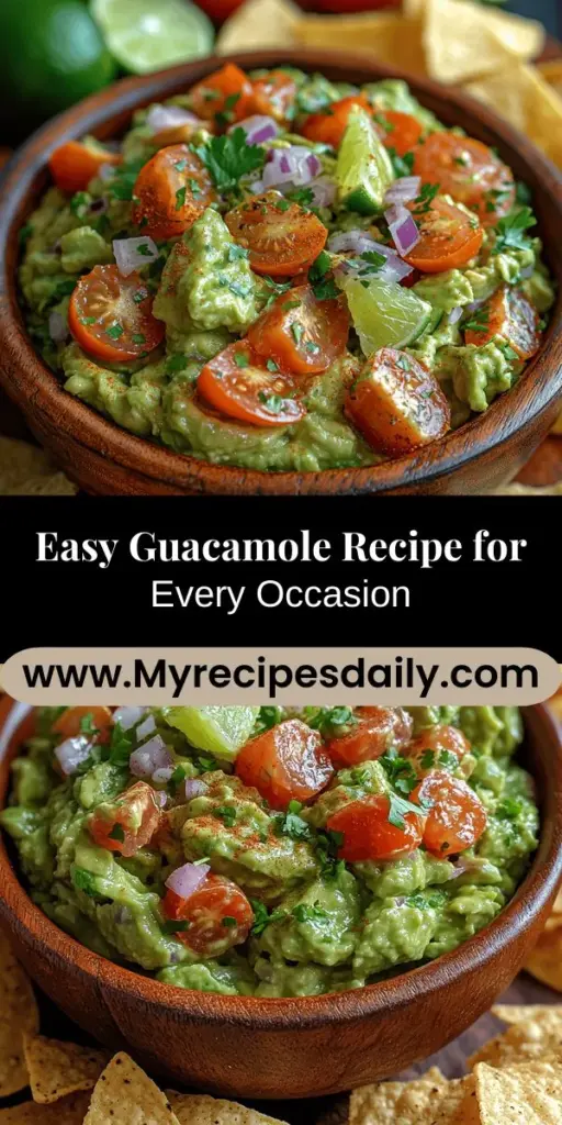 Discover the joy of making Quick & Zesty Guacamole, a beloved dip that brings a burst of flavor to any gathering. This simple recipe highlights the creamy deliciousness of ripe avocados, enhanced by fresh tomatoes, onions, zesty lime, and optional spices for a personal touch. Perfect for game days, parties, or a quick snack, this guacamole not only nourishes but adds a festive flair to your table. Get ready to impress your friends with this crowd-pleasing delight!