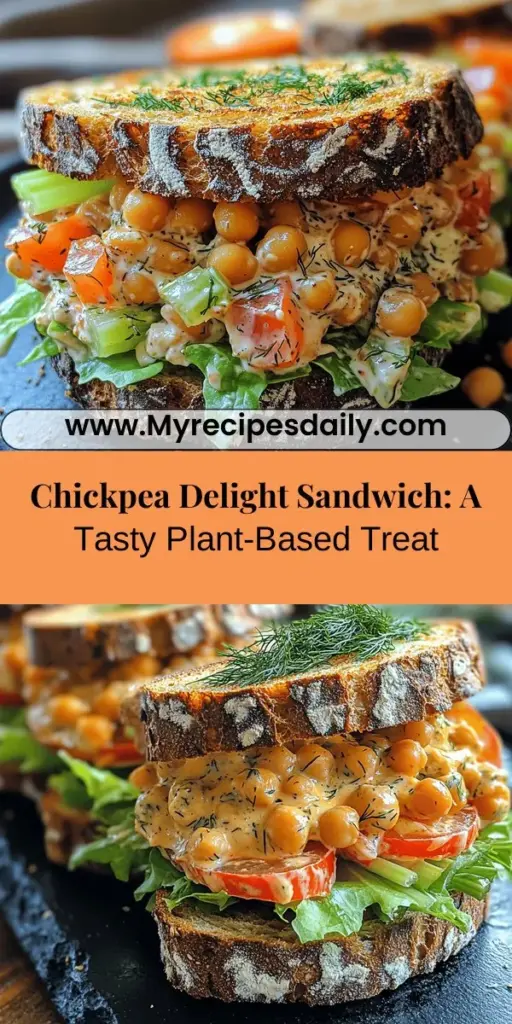 Discover the delicious Chickpea Delight Sandwich, a perfect blend of flavor and nutrition for your plant-based meals. This satisfying sandwich features chickpeas, a fantastic source of protein and fiber, combined with creamy vegan mayonnaise or avocado, zesty mustard, and fresh vegetables. It's not just a tasty meal; it's also a healthy option that supports your well-being. Follow our easy step-by-step guide to create your own delightful version and enjoy a nutritious twist on lunchtime favorites!