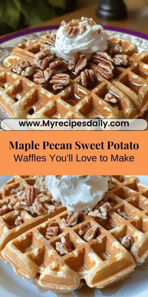 Indulge in the delightful flavors of maple pecan sweet potato waffles, a unique breakfast option that's both nutritious and delicious. This recipe combines the creamy sweetness of roasted sweet potatoes with crunchy pecans for a satisfying meal perfect for any time of day. Packed with vitamins, fiber, and heart-healthy fats, these waffles provide a wholesome start to your morning or a sweet treat for dessert. Enjoy with maple syrup, fresh fruit, or even yogurt for a delightful twist!