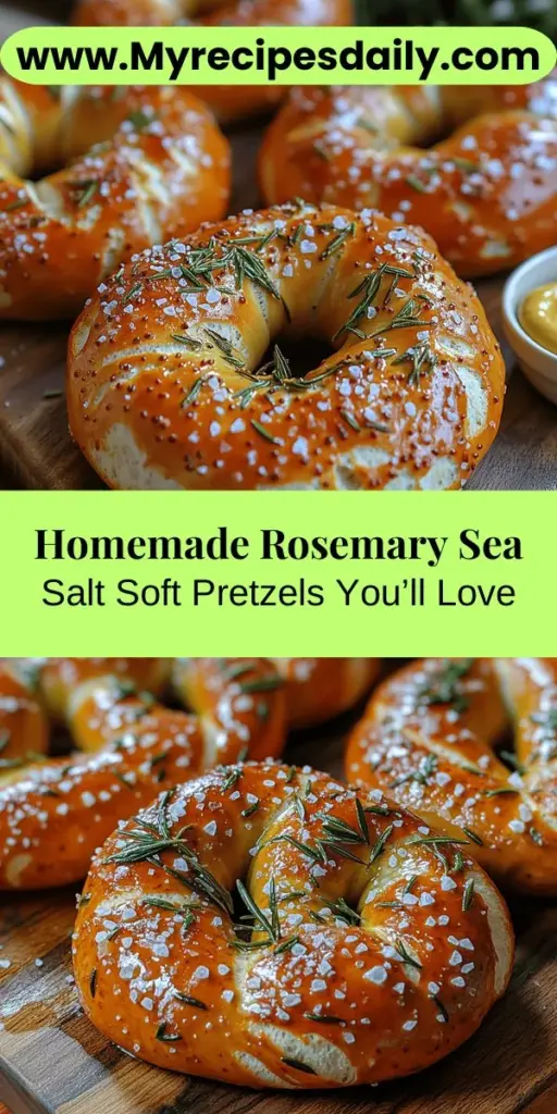 Discover the art of making flavorful Rosemary Sea Salt Soft Pretzels at home! This delightful recipe showcases the perfect balance of chewy texture, aromatic rosemary, and flaky sea salt. Enjoy a step-by-step guide that explains the unique processes behind soft pretzels, from activating yeast to boiling for that signature crust. Perfect for family gatherings or cozy nights in, these pretzels are sure to impress and become a favorite homemade snack.