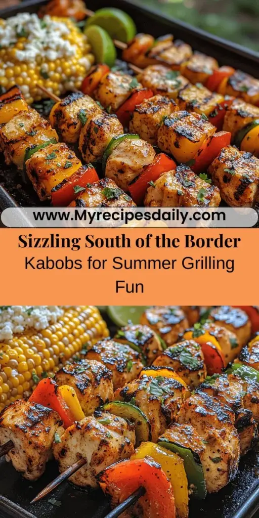 Transform your summer barbecues with these vibrant Sizzling South of the Border Kabobs! Featuring skewers of marinated chicken, bell peppers, and zucchini, this recipe combines smoky flavors with fresh ingredients for a deliciously satisfying meal. Pair them with grilled Mexican Street Corn for the ultimate culinary experience. Perfect for gatherings, these kabobs are not only easy to prepare but also visually stunning and packed with flavor. Enjoy a taste of Mexico right in your backyard!