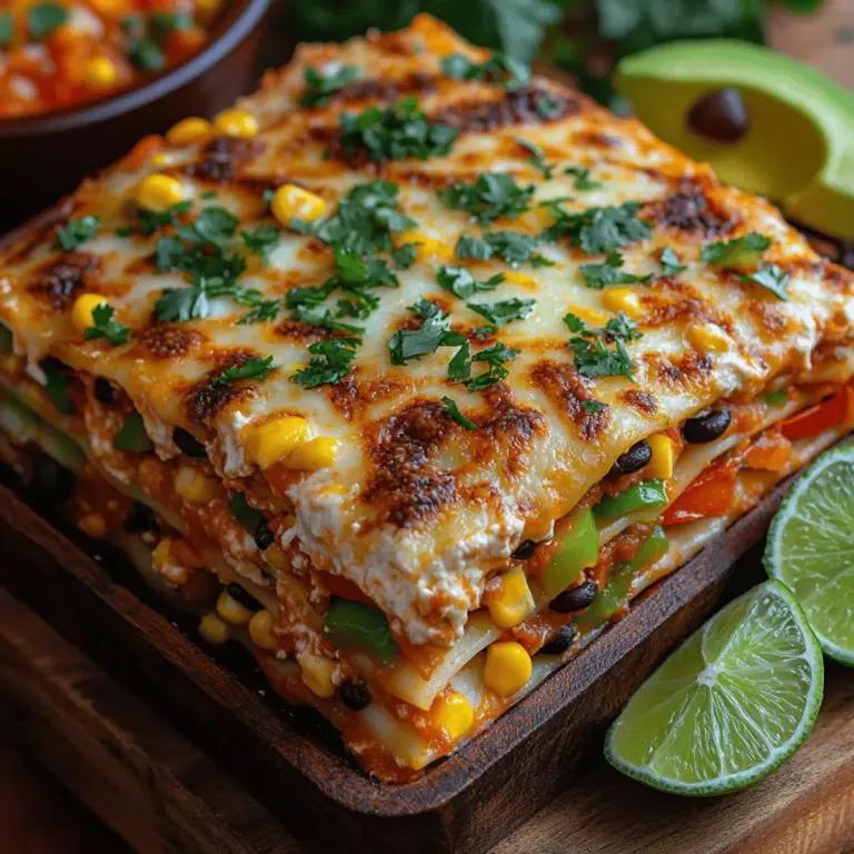 Lasagna is a timeless comfort food that has transcended cultural boundaries to become a favorite in many households around the world. Traditionally characterized by its rich layers of pasta, meat, cheese, and sauce, lasagna has been adapted in numerous ways to suit diverse palates. One exciting adaptation is the Layered Fiesta Lasagna, which marries the beloved Italian classic with vibrant Mexican flavors, resulting in a dish that is both hearty and exhilarating. This fusion not only attracts food lovers but also makes for an eye-catching centerpiece for family dinners, gatherings with friends, or even meal prep for the week ahead.