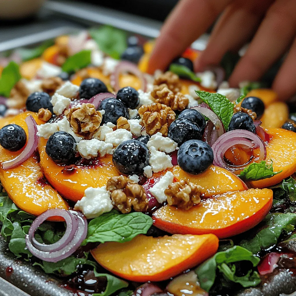 Incorporating seasonal ingredients into your meals is one of the best ways to ensure that you're enjoying the freshest flavors while maximizing nutritional value. When it comes to summer produce, peaches and blueberries are standouts. They are sweet, juicy, and bursting with flavor, making them perfect for salads.