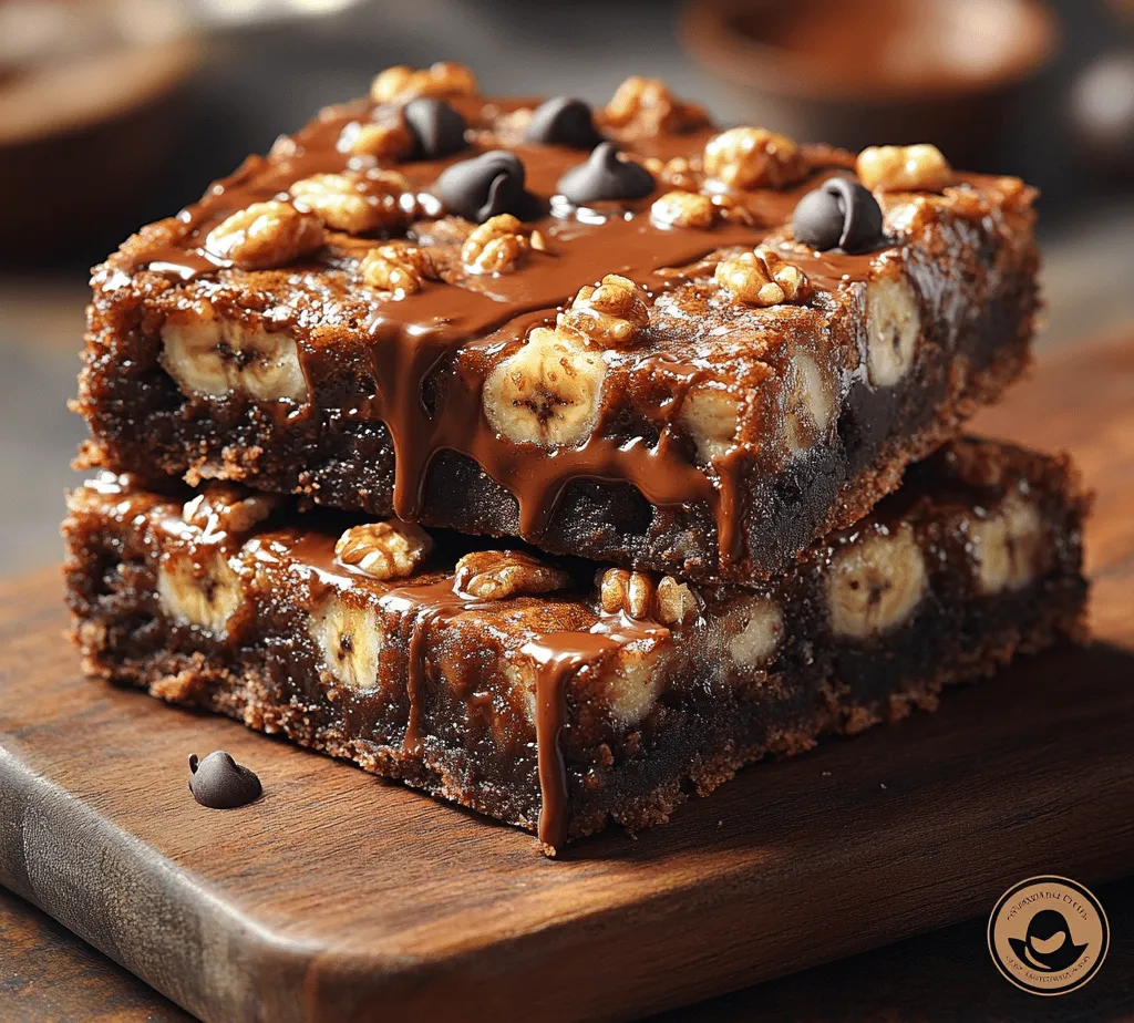 Banana-based desserts have long held a special place in the hearts of dessert lovers around the world. From classic banana bread to luxurious banana cream pies, the versatility of this beloved fruit knows no bounds. Among the myriad of banana-inspired treats, <strong>Decadent Banana Bliss Bars</strong> stand out as a perfect blend of flavors and textures, appealing to both the casual enthusiast and the discerning palate. These bars are not just a sweet indulgence; they offer a delightful combination of moistness from ripe bananas, richness from butter, and a satisfying crunch from optional nuts, all perfectly balanced with the indulgence of semi-sweet chocolate chips.” /></p>
</p>
<h3>Preheat the Oven</h3>
</p>
<p>Before diving into the recipe, it’s crucial to preheat your oven. Setting your baking temperature properly ensures even cooking and optimal texture for your Decadent Banana Bliss Bars. Preheating allows the bars to rise correctly and helps achieve that perfect golden-brown finish. Aim for a temperature of 350°F (175°C); this is the sweet spot for most baking recipes, which allows the ingredients to interact harmoniously. While your oven heats up, you can focus on preparing the other components of your recipe.</p>
</p>
<h3>Mixing Wet Ingredients</h3>
</p>
<p>The next step is to mix the wet ingredients, which plays a pivotal role in achieving a smooth and fluffy batter. Start with your ripe bananas; the riper, the better, as they offer natural sweetness and moisture. Mash them in a large mixing bowl until they are smooth with minimal lumps. You can use a fork or a potato masher for this task. Once your bananas are ready, add in the melted butter, eggs, and vanilla extract.</p>
</p>
<p>It’s essential to mix these ingredients thoroughly until the mixture is homogeneous. A whisk works wonders here, ensuring that the eggs are fully incorporated and the mixture is smooth. This step is crucial because it helps create a light texture in the bars, allowing them to rise beautifully in the oven.</p>
</p>
<h3>Combining Dry Ingredients</h3>
</p>
<p>In a separate bowl, you’ll want to combine your dry ingredients. This typically includes all-purpose flour, baking soda, baking powder, and a pinch of salt. Sifting these ingredients together is highly recommended, as it helps eliminate any lumps and aerates the flour, making it lighter. This will contribute to a fluffier texture in the finished bars.</p>
</p>
<p>Once sifted, you can gradually add the dry mixture to the wet ingredients. This gradual incorporation helps maintain the integrity of the batter and avoids over-mixing, which can lead to dense bars.</p>
</p>
<h3>Incorporating Wet and Dry Mixtures</h3>
</p>
<p>Now comes the important step of combining your wet and dry ingredients. Gently fold the dry mixture into the wet ingredients using a spatula or wooden spoon. The key here is to mix until just combined. You want to avoid overworking the batter, which can develop the gluten in the flour and result in tough bars. A few streaks of flour remaining in the batter is perfectly fine; they will incorporate during the subsequent steps.</p>
</p>
<h3>Adding Chocolate and Nuts</h3>
</p>
<p>To elevate your Decadent Banana Bliss Bars, it’s time to fold in chocolate chips and nuts. Semi-sweet or dark chocolate chips pair wonderfully with the sweetness of bananas, while walnuts add a delightful crunch. Distribute these mix-ins evenly throughout the batter to ensure every bite is packed with flavor. You might consider reserving a small handful of chocolate chips and nuts to sprinkle on top before baking for an attractive finish.</p>
</p>
<h3>Baking Process</h3>
</p>
<p>Pour your batter into a greased or lined baking dish and spread it evenly. Place it in the preheated oven and set a timer for 25-30 minutes. The baking time can vary depending on your oven and the size of your baking dish. Keep an eye on the bars during the final few minutes; they are done when the edges turn golden brown and a toothpick inserted in the center comes out clean or with just a few moist crumbs attached. Your kitchen will fill with the irresistible aroma of baking bananas and chocolate, making the anticipation even sweeter!</p>
</p>
<h3>Cooling and Serving</h3>
</p>
<p>Once baked, remove the bars from the oven and allow them to cool in the pan for about 10 minutes. This cooling period helps them firm up, making it easier to cut them without falling apart. After that, transfer the bars to a wire rack to cool completely. Cutting them while they’re still warm can result in messy edges, so patience is key here. Once cooled, slice into squares or rectangles, depending on your preferred serving size.</p>
</p>
<h3>Nutritional Insight</h3>
</p>
<p>The Decadent Banana Bliss Bars are not just delicious; they also have several nutritional benefits thanks to their key ingredients. Bananas are a fantastic source of potassium, vitamin C, and dietary fiber, making them a healthy addition to any diet. Walnuts, on the other hand, are rich in omega-3 fatty acids, antioxidants, and can contribute to heart health.</p>
</p>
<p>When considering portion control, it’s wise to enjoy these bars in moderation, especially if you’re watching your sugar intake. If you’re looking for gluten-free alternatives, consider substituting all-purpose flour with almond flour or oat flour. Just keep in mind that these alternatives may alter the texture slightly, so experimentation may be necessary.</p>
</p>
<h3>Serving Suggestions</h3>
</p>
<p>These bars are incredibly versatile when it comes to serving. For a delightful treat, consider pairing them with a dollop of whipped cream or a scoop of vanilla ice cream — the creamy textures complement the moist bars beautifully.</p>
</p>
<p>You can also get creative with garnishing. A light drizzle of melted chocolate or a sprinkle of chopped nuts on top can elevate the presentation. For special occasions, serve the bars on a decorative platter, perhaps adding fresh banana slices or a sprig of mint for a pop of color. These little touches can make a simple dessert feel indulgent and festive.</p>
</p>
<h3>Storing and Freezing</h3>
</p>
<p>To maintain the freshness of your Decadent Banana Bliss Bars, it’s important to store them properly. Place the cooled bars in an airtight container at room temperature, where they’ll stay fresh for up to three days. If you plan to keep them longer, consider freezing them. Wrap individual bars tightly in plastic wrap and then place them in a freezer-safe bag or container. They can be frozen for up to three months. When you’re ready to enjoy them, simply thaw them at room temperature or heat them up in the microwave for a few seconds for that fresh-out-of-the-oven experience.</p>
</p>
<h3>Conclusion</h3>
</p>
<p>In conclusion, Decadent Banana Bliss Bars are a delightful treat that combines the natural sweetness of bananas with rich chocolate and crunchy nuts. They are easy to make and perfect for sharing with family and friends. The added nutritional benefits from the key ingredients make them a guilt-free indulgence.</p>
</p>
<p>Don’t hesitate to experiment with different variations, perhaps adding dried fruit, coconut flakes, or even a sprinkle of cinnamon for an extra flavor boost. Baking is all about joy and creativity, so embrace the process and make these bars your own. The comfort and happiness that come from baking and sharing delicious treats are truly unmatched, and these Decadent Banana Bliss Bars will surely bring smiles to everyone who tries them. Happy baking!</p>
</div>