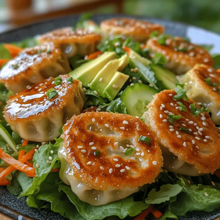 If you’re in search of a dish that artfully combines the crunch of crispy potstickers with the freshness of a vibrant salad, look no further than the Crispy Potsticker Salad with Zesty Sesame Dressing. This innovative recipe captures the essence of Asian-inspired cuisine while delivering a delightful burst of flavors and textures. Picture crisp greens, bright vegetables, and golden-brown potstickers all mingling together in a zesty, sesame-infused dressing. This salad isn’t just a meal; it’s an experience that tantalizes the taste buds and nourishes the body.
