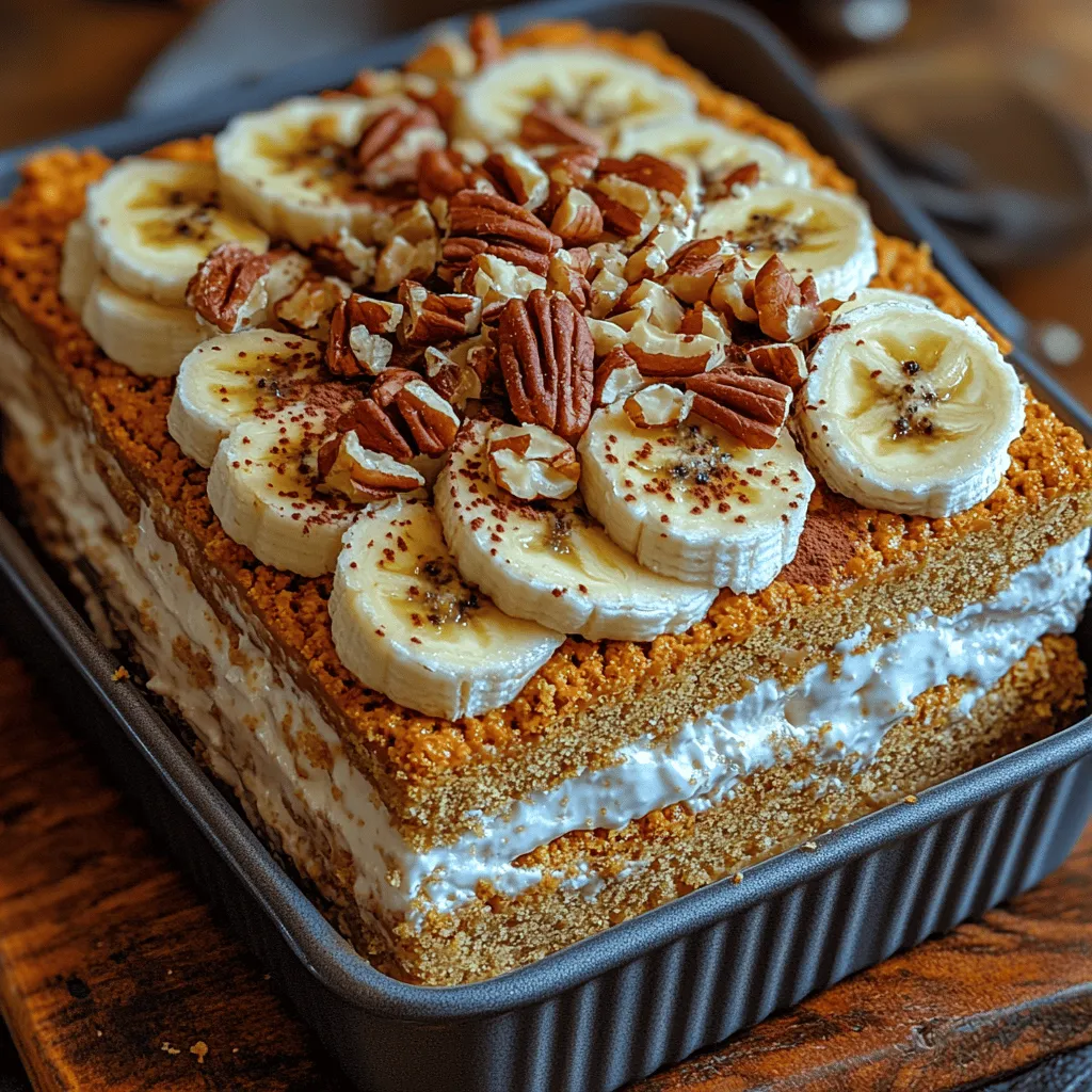As the temperature rises and the sun shines brightly overhead, the desire for refreshing and indulgent desserts often leads us to the realm of no-bake recipes. These delightful treats are not only easy to prepare but also perfect for those sweltering summer days when turning on the oven feels like a daunting task. Among the plethora of no-bake options, the <strong>Banana Bliss Icebox Cake</strong> stands out as a quintessential summer dessert, offering a perfect blend of flavors and textures that will satisfy your sweet tooth without any fuss.” /></p>
</p>
<p>Combining the layers of the Banana Bliss Icebox Cake is an essential step to achieving a light and airy texture that melts in your mouth. The key to this lies in the gentle folding of whipped cream into the banana mixture. By carefully incorporating the whipped cream, you introduce air into the batter without deflating it. This technique ensures that the cake retains a fluffy consistency, making each bite a delightful experience.</p>
</p>
<h3>Assembling the Cake: Layering Technique for Optimal Flavor Distribution</h3>
</p>
<p>When it comes to assembling the Banana Bliss Icebox Cake, patience and precision are crucial. Start by layering your graham crackers at the bottom of your chosen baking dish. This first layer serves as the foundation for your cake, so it’s important to cover the entire base evenly. Next, spread a generous layer of the banana and cream mixture over the graham crackers, ensuring even distribution to allow the flavors to meld beautifully.</p>
</p>
<p>Continue this layering process by alternating between the graham crackers and the banana mixture. The goal is to create multiple layers that will not only enhance the flavor but also provide a visually appealing cross-section when sliced. The final layer should be a smooth topping of the banana mixture, which you can decorate as desired. Remember, the way you layer your cake can impact the final presentation, so take your time to achieve an aesthetically pleasing design.</p>
</p>
<h3>Chilling: The Significance of Refrigeration for Flavor Melding</h3>
</p>
<p>One of the most critical steps in preparing the Banana Bliss Icebox Cake is chilling it before serving. Refrigeration allows the flavors to meld and develop fully, resulting in a more cohesive taste experience. As the cake chills, the graham crackers gradually soften, absorbing moisture from the banana-cream mixture. This transformation creates a harmonious texture that is both creamy and slightly chewy, elevating the overall enjoyment of the dessert.</p>
</p>
<p><strong>Flavor Fusion: The Importance of Chilling</strong></p>
</p>
<p>The science behind the chilling process is fascinating. As the cake sits in the refrigerator, the moisture from the whipped cream and bananas seeps into the graham crackers, breaking down their structure and softening them into a delectable layer that complements the creamy filling. This flavor fusion is what makes the Banana Bliss Icebox Cake truly special, as the individual components come together to create a symphony of taste.</p>
</p>
<p>For optimal chilling, it is recommended to refrigerate the cake for at least 4 to 6 hours, though overnight chilling is even better. This extended time allows all the flavors to meld beautifully, making the cake even more delicious when served. If you’re short on time, aim for a minimum of 2 hours, but be aware that the texture may not be as indulgently creamy.</p>
</p>
<h3>Serving Suggestions and Presentation</h3>
</p>
<p>When it comes to serving the Banana Bliss Icebox Cake, presentation can make all the difference. Here are a few ideas to elevate your dessert experience:</p>
</p>
<p>– <strong>Garnishing</strong>: Consider garnishing your cake with thinly sliced bananas, a sprinkle of crushed graham crackers, or a drizzle of chocolate syrup for an extra touch of indulgence. You can also add a dollop of freshly whipped cream on top for a luxurious finish.</p>
</p>
<p>– <strong>Creative Serving Options</strong>: To make your gatherings more festive, serve individual slices on decorative plates. You can also use mason jars for a fun twist on presentation, layering the ingredients in each jar for individual servings. This not only looks appealing but also makes it easy for guests to enjoy.</p>
</p>
<p>– <strong>Beverage Pairings</strong>: The Banana Bliss Icebox Cake pairs wonderfully with a variety of beverages. For a refreshing option, serve it with iced tea or lemonade. If you prefer something warm, coffee or chai tea complements the flavors beautifully. For a festive touch, consider serving it alongside dessert wines or flavored sparkling water.</p>
</p>
<h3>Nutritional Information</h3>
</p>
<p>Understanding the nutritional content of the Banana Bliss Icebox Cake is essential for those mindful of their dietary intake. Each slice of this delightful dessert contains approximately:</p>
</p>
<p>– <strong>Calories</strong>: 250-300 (depending on serving size)</p>
<p>– <strong>Total Fat</strong>: 10-15 grams</p>
<p>– <strong>Saturated Fat</strong>: 5-7 grams</p>
<p>– <strong>Sugars</strong>: 15-20 grams</p>
<p>– <strong>Protein</strong>: 3-5 grams</p>
</p>
<p>For those with dietary considerations, this recipe can easily be adapted to meet different needs. If you’re looking for a gluten-free option, substitute traditional graham crackers with gluten-free varieties available in stores. Additionally, consider using naturally sweetened whipped cream or a dairy-free alternative for a cake that caters to lactose intolerance.</p>
</p>
<h3>Why This Recipe is a Family Favorite</h3>
</p>
<p>The Banana Bliss Icebox Cake has earned its reputation as a family favorite for several reasons. Firstly, it is incredibly easy to make, making it perfect for busy weeknights or spontaneous gatherings. Many families have fond memories associated with preparing this cake together, teaching children the joy of cooking and baking.</p>
</p>
<p>Testimonials from families highlight how this cake appeals to both kids and adults alike. Children are drawn to the sweet banana flavors and creamy texture, while adults appreciate the nostalgic taste and the simplicity of a no-bake recipe. The ease of preparation and the pleasure of enjoying a delicious dessert together create lasting memories that families cherish.</p>
</p>
<h3>Conclusion</h3>
</p>
<p>In summary, the Banana Bliss Icebox Cake is not just a dessert; it is an experience that brings joy and satisfaction to any occasion. With its delightful combination of ripe bananas, creamy layers, and a soft graham cracker base, this cake is bound to impress your guests.</p>
</p>
<p>We encourage you to try this easy and delicious recipe at your next gathering or family dinner. With minimal effort and maximum flavor, it’s a fantastic way to celebrate any occasion. The joy of creating no-bake desserts lies in their simplicity and the happiness they bring to the table. So, gather your ingredients, channel your inner baker, and enjoy the delightful process of making the Banana Bliss Icebox Cake!</p>
</div>