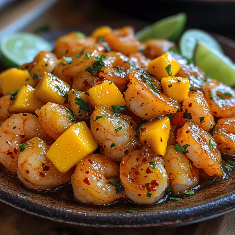 Spicy Mango Shrimp is a vibrant and exciting dish that beautifully blends the sweetness of ripe mango with the succulent taste of shrimp, creating a culinary experience that tantalizes the taste buds. This recipe encapsulates a fusion of flavors that is both refreshing and satisfying, making it an ideal choice for those who appreciate a unique twist on traditional seafood dishes. The combination of juicy mango and perfectly cooked shrimp, complemented by a medley of spices, elevates this dish beyond the ordinary.