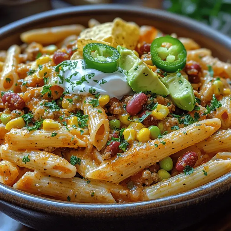 Welcome to the culinary world of Taco Pasta Fiesta, where the vibrant flavors of tacos meet the hearty comfort of pasta. This delightful dish is not just a meal; it's an experience that brings together the best of both worlds. Imagine the savory taste of seasoned ground meat, the freshness of colorful vegetables, and the delightful creaminess of cheese, all enveloped in perfectly cooked pasta. Whether you're preparing dinner for your family or hosting a casual gathering with friends, Taco Pasta Fiesta is sure to be a hit.
