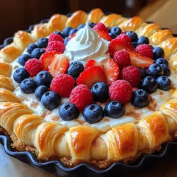 Welcome to the delightful world of desserts, where indulgence meets simplicity with our Creamy Crescent Rolls Cheesecake Delight. This recipe is a true fusion of textures and flavors, merging the buttery, flaky goodness of crescent rolls with a rich and creamy cheesecake filling. The result is a dessert that captivates the senses, making it an ideal choice for gatherings, special occasions, or simply a sweet treat to brighten your day.