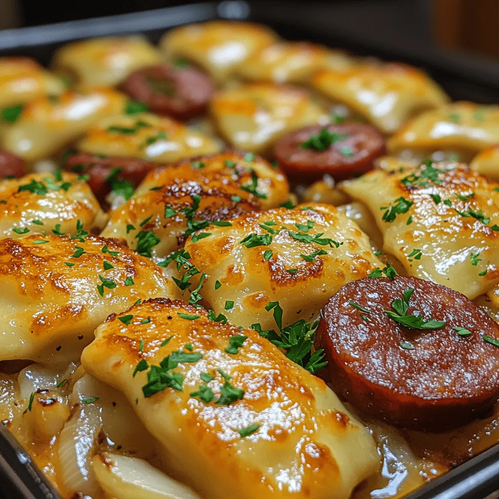 Kielbasa Pierogi Bake is more than just a meal; it’s a wholesome dish that encapsulates comfort and nostalgia. Rooted in Polish cuisine, this recipe fuses the rich flavors of kielbasa sausage with the hearty goodness of potato and cheese-filled pierogies, all topped with a generous layer of melted cheddar cheese and a dollop of sour cream. Ideal for family gatherings, potlucks, or simply a cozy weeknight dinner, this dish offers a delightful combination of textures and flavors that are sure to please everyone at the table.