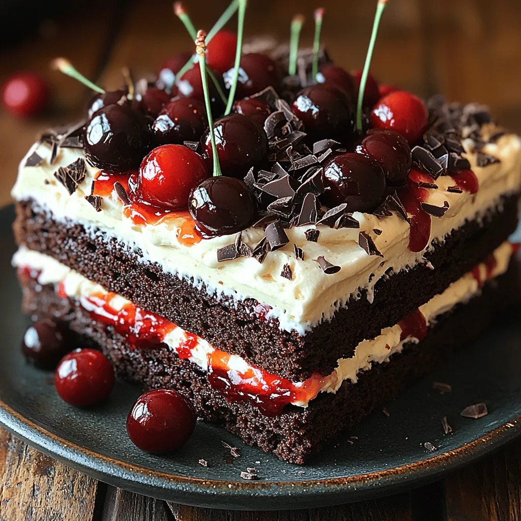 The Black Forest Icebox Cake is a delightful twist on the classic Black Forest cake, renowned for its rich combination of chocolate, cherries, and cream. Originating from the Black Forest region of Germany, traditional Black Forest cake features layers of chocolate sponge cake, cherries, and whipped cream. The icebox cake version simplifies the process, allowing you to enjoy this beloved dessert without the need for baking. This makes it perfect for warm weather gatherings and celebrations, as it requires no oven and can be prepared ahead of time.
