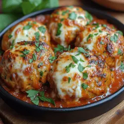 Chicken Parmesan Meatballs are an innovative twist on the beloved Chicken Parmesan dish. While traditional Chicken Parmesan features breaded and fried chicken cutlets topped with marinara sauce and melted cheese, this recipe transforms those elements into bite-sized meatballs. The beauty of these meatballs lies in their adaptability; they can be served in various ways. Enjoy them as an appetizer at a party, paired with a side of marinara for dipping, or as a main course, nestled atop a bed of spaghetti or alongside a fresh garden salad.