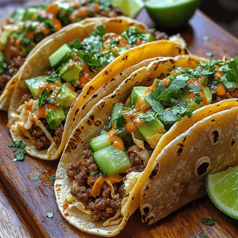 To truly appreciate the depth of flavors in Spicy Korean Beef Tacos, it’s essential to understand the role of each ingredient. From the hearty base of ground beef to the vibrant garnishes that elevate the dish, every component plays a crucial part in the overall taste experience.