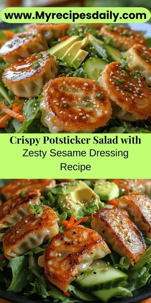Discover the delicious Crispy Potsticker Salad with Zesty Sesame Dressing, a perfect blend of crunchy potstickers and fresh greens. This vibrant dish fuses Asian-inspired flavors with a zesty dressing, making it an ideal choice for any meal. Packed with nutritious vegetables and customizable ingredients, it fits various dietary needs. Whether as a light lunch or a hearty side, this salad is sure to impress with its delightful textures and flavors. Start your culinary adventure now!