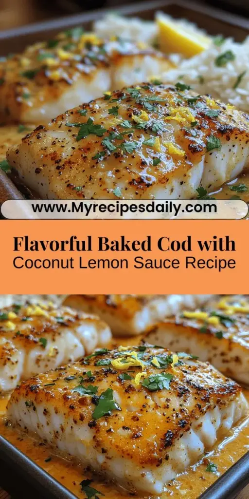 Explore the flavors of the sea with our Tasty Baked Cod in Coconut Lemon Cream Sauce. This delightful dish combines the mild texture of cod with a rich coconut sauce, brightened by zesty lemon and aromatic spices. Perfect for any occasion, this recipe is not just easy to make, but it's also a healthy choice packed with protein. Elevate your dining experience with this flavorful seafood delight that promises to impress!